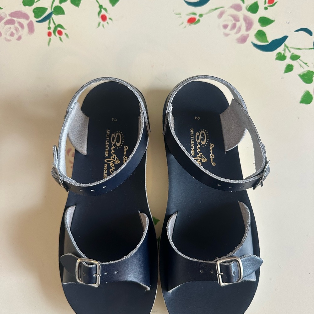 Kids Sun San Salt Water surfer Navy Sandals